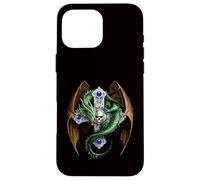 Mythical Green Dragon And Skull Cross Case for iPhone 16 Pro Max