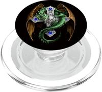 Mythical Green Dragon And Skull Cross PopSockets PopGrip for MagSafe