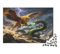 Mythical Griffin Versus Serpent 1000 Piece Jigsaw Puzzle for Adults Fantasy Mountain Scene Focus Relief Home Decor Gift 70x50cm/1000pcs