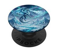 Mythical Ice Dragon Fantasy Creature PopSockets Adhesive PopGrip