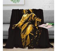 EVMILA Mythical Jesus Bedding Throw Blanket 3D Printed Plush Soft Cozy Gifts Lightweight Fluffy for Holiday Bed Couch for Boys Girls All Season Couch Sofa 60x80inch(150x200cm)
