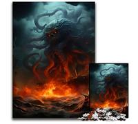 Mythical Kraken Attack Sea 1000Piece Jigsaw Puzzles for Adults Jigsaw Puzzles Perfect for Family Fun on Christmas Thanksgiving BirthdaysEaster 1000 PCS(75x50cm)