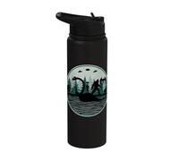 Mythical Loch Ness Aliens Mothman Bigfoot Monsters Cryptid Stainless Steel Insulated Water Bottle