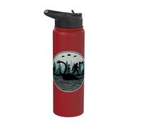 Mythical Loch Ness Aliens Mothman Bigfoot Monsters Cryptid Stainless Steel Insulated Water Bottle