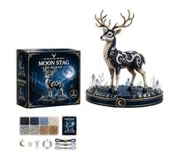 Mythical Ocean DIY Bead Embroidery Kit for Beginners, 8 Unique Sea Animal 3D Beaded Craft Set with Glass Beads & Detailed Instruction Guide, Fun Handmade Project for Holiday Crafting (Deer)
