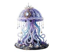 Mythical Ocean DIY Bead Kit for Beginners, 3D Beaded Animal Kit with Instructions, 12 Unique Sea Animal Designs with Glass Beads and Pattern Guide, Underwater Bead Embroidery Set(Moon Jelly)