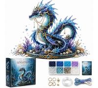 Mythical Ocean DIY Bead Kit for Beginners, 3D Beaded Animal Kit with Instructions, 12 Unique Sea Animal Designs with Glass Beads and Pattern Guide, Underwater Bead Embroidery Set(Sea Dragon)