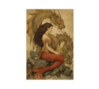 Mythical Ocean Fantasy Canvas Poster Wall Art Decor Print Picture Paintings for Living Room Bedroom Decoration 20x30inch(50x75cm)