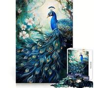 Mythical Peacock Adult Jigsaw Puzzles1000 Pieces Mind Exercise Toy Tension Relief Design Assembly Lovely Present (38x26cm)
