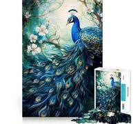 Mythical Peacock Adult Jigsaw Puzzles1000 Pieces Mind Exercise Toy Tension Relief Design Assembly Lovely Present (38x26cm)