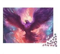 Mythical Phoenix Bird 1000 Piece Puzzles Colorful Purple Phoenix Decoration Puzzle Educational Game Gifts Puzzles for Adults Jigsaw Puzzles for Adults 38x26cm/1000pcs