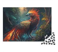 Mythical Phoenix Bird 1000 Pieces Forest Phoenix Recycled Cardboard Puzzle for Rainy Day Indoor Activity Family Game Night Senior Citizens Senior Centre Activity Gift 70x50cm/1000pcs