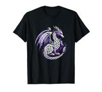 Mythical Purple Celtic Dragon Fantasy Art T-Shirt