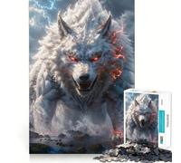 Mythical Storm Wolf Jigsaw Puzzles for Adults 1000 Pieces Strong Logic Toy Calming Play Clear Edge Artistic Gift (50x75cm)