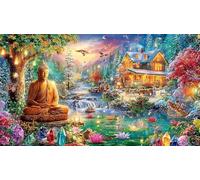 Mythical-Wolf-and-Koi-under-Moon Jigsaw Puzzles for Adults - 1000-Piece Recycled Cardboard Decoration 75x50cm/1000pcs