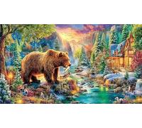 Mythical-Wolf-and-Phoenix-Encounter Jigsaw Puzzles for Adults: 1000-Piece Recycled Cardboard Decoration 38x26cm/1000pcs