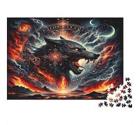 Mythical Wolf Ritual 1000pc Jigsaw Puzzle for Seniors Brain Teaser After-school Puzzle Activity Mind Relaxation Sturdy Paper 70x50cm/1000pcs