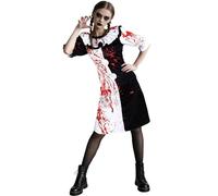 Mythloom Art The Clown Costume for Adults, Womens Horror Killer Halloween Costume Black and White Dress Clown Cosplay Outfits Terrifying Scary Dress Up