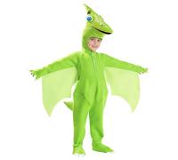 Mythloom Dragon Costume Kids, Unisex Pterodactyl Dinosaur Jumpsuit with Hood, Wings and Tail for Boys Girls Halloween Dress Up, Dino Themed Cosplay Party Outfit for Birthday, Carnival & Performance