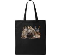 Mythological Gods Gathering Scene Natural Ecological Cotton Tote Bag Black