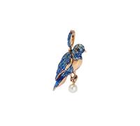 Mythology Bluebird Charm Pendant In 18ct Yellow Gold With Topaz, Sapphire, Diamond & Pearl