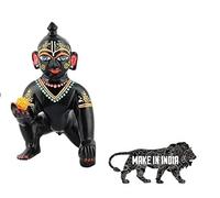 Mythology Centre Black Laddu Gopal Murti/Brass Laddu Gopal Idol Black/Baby Krishna Bal Gopal Murti Pital Size (3 inch, Black) Ladoo Gopal