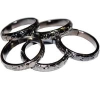 MYTHOLOGY CENTRE Iron Ring, Shani Chhalla/Horse Shoe Ring Ghode ke Naal Ki Ring for Good Luck, Ward Off Bad/Evil Energy Shani Ring, Restrict Bad(Kale Ghode Ki Naal Ki Ring) Set of 5