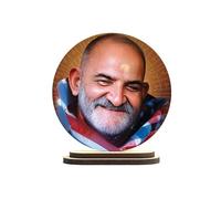 MYTHOLOGY CENTRE Neem Karoli Baba Ji Standee Photo for Tabletop | Tabletop | Dashboard | Water-Resistant | 3x3 Inches