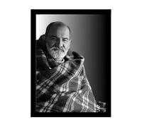 MYTHOLOGY CENTRE Neem Karoli Baba Picture Frame - 8x12 Inch A4 Size Religious Photo Frame, Black Frame Lord Hanuman Swaroop Wall Decor