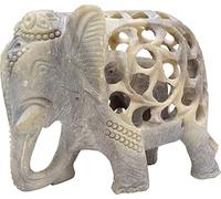 Mythology Centre Sculpture of Mother Elephant with Baby Inside (SET OF 2)
