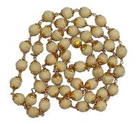 Mythology Centre Tulsi Tulasi Thulasi Mala 54 with Brass Cap Japa Prayer Bead 8mm / 9mm Original Mala for Iskcon Basil Rosary mala for Meditation