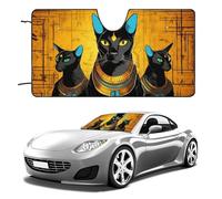 Mythology Egyptian God Bastet Cat Wind Sun Shade Foldable Reflective Sun Shade Blocks UV Rays,Car Interior Accessories
