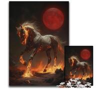 Mythology Fire Horse 1000Piece Jigsaw Puzzle Impossible Jigsaw Puzzles for Adults Educational Brain Teaser Artistic HomeOffice Decor 14 Age 1000 PCS(38x26cm)