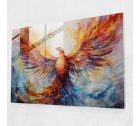 Mythology Glass Printing: Phoenix Rising - Mythology, Revival, Uprising, Wall Decoration, 71cm x 50cm