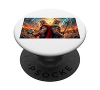 mythology odin and thor The Gods March into Final Battle PopSockets Adhesive PopGrip
