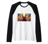 Mythology Odin and Thor The Gods March into Final Battle Raglan Baseball Tee