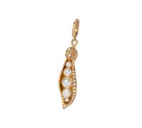 Mythology Peapod Seed Charm Pendant In 18ct Yellow gold With Pearls And Diamonds