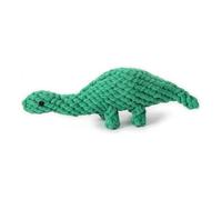 Mythonic Pawish Play Rex the Green Dinosaur Dog Rope Toy (25cm) Tough Chew Toy for Medium & Large Dogs Natural Cotton, Teeth Cleaning, Safe for Puppies