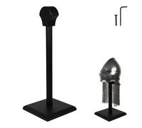 Mythorjan Helmet Stand Medieval Display Wooden Stand for Spartan, Templar, Motorcycle, Caps, Hat Display Storage Rack - Black,21 Inches