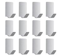 Mythosurge 12Pcs Small Sticky Hooks for Hanging Extra Strong Self Adhesive Hooks Heavy Duty Stick On Hook for Walls, Stainless Steel Wall Hangers Without Nails