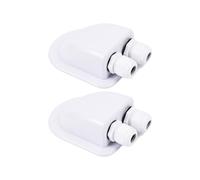 Mythosurge 2 Pcs IP68 Waterproof Solar Cable Entry Gland, ABS Solar Double Cable Entry Dual Cable Entry Housing for Solar Panels of RV, Caravan and Marine White