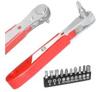 Mythosurge Mini Ratchet Wrench, Right Angle Phillips Magnetic Screwdriver with Torx Bits Set with 1/4 Inch Drive High Torque Offset Reversible Mini Ratcheting Offset Screwdriver