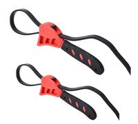 Mythosurge Strap Wrench Set, 2pcs 550mm and 600 mm Strap Pipe Wrench Adjustable, Length Reinforced Heavy Duty Rubber Belt for Pipe Plumbers, Oil Filter, Jar Opener for Weak Hands Red Black