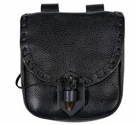 Mythrojan Belt Pouch Renaissance Costume Accessories LARP Waist Bag Cosplay Coin Purse - Black