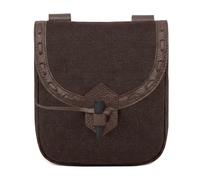 Mythrojan Belt Pouch Viking Canvas Belt Bag Medieval Renaissance Costume Accessories LARP Waist Bag Cosplay Coin Purse Antique Vintage - Brown