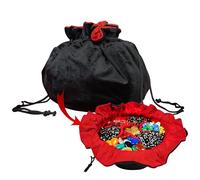 Mythrojan Dice Bag with Seven Pockets Perfect for Dungeons and Dragons Medieval Multi Section Pouch for Dice Hoarders, LARP, Cosplay - Black Velvet