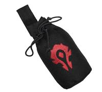 Mythrojan Drawstring Belt Pouch Medieval Renaissance Woolen Pouch Cosplay Costume Accessories Jewelry Coin Purse for LARP, SCA, and Historical Reenactments, Black - 8" x 6.5"