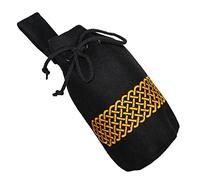 Mythrojan Drawstring Belt Pouch Medieval Woolen Pouch Coin Bag Renaissance Cosplay Costume Accessories for Medieval Events, Reenactments, Renfair - Black, 8" x 6.5"