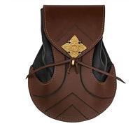 Mythrojan Elven Leather Bag Medieval Renaissance Waist Pouch for LARP, Cosplay, Elvish Costumes Dark Elf Outfits, Viking Knight Warrior Costumes, Fantasy Roleplay Accessory - 8.5" x 6"