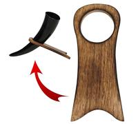 Mythrojan Hand Forged Drinking Ale Horn Rack Twisted Iron Ale Mead Horn Stand, Medieval Iron Twisted Ale Stand for Drinking Horn, Viking Mead Beer Ale Horn Stand for Display Decor (7" x 3.1")